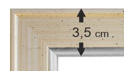 Passepartout LegnoAvorio filo Argento da 3,5 cm
